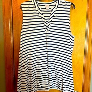 Chico's Blue and White Striped Tank Top